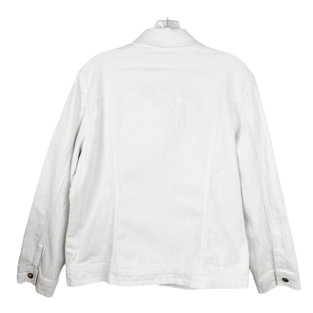 Diane Gilman White Stretch Soft Denim Jacket - Picture 2 of 4